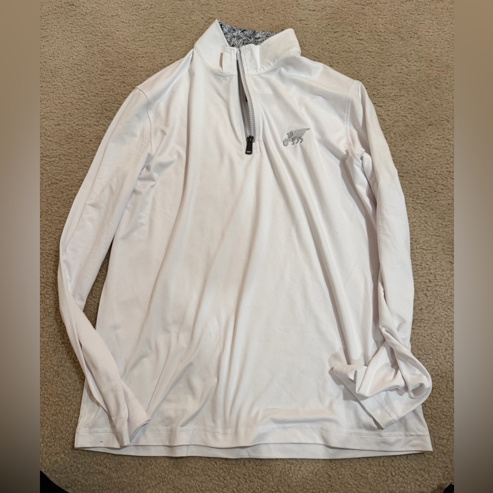 White Quarter-Zip Pullover Bugatchi M